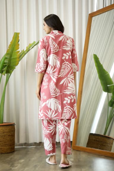 Wine Cotton Printed 3 PEICE